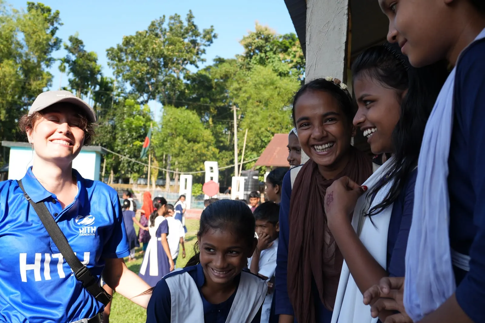 Ania with children of the tea garden community